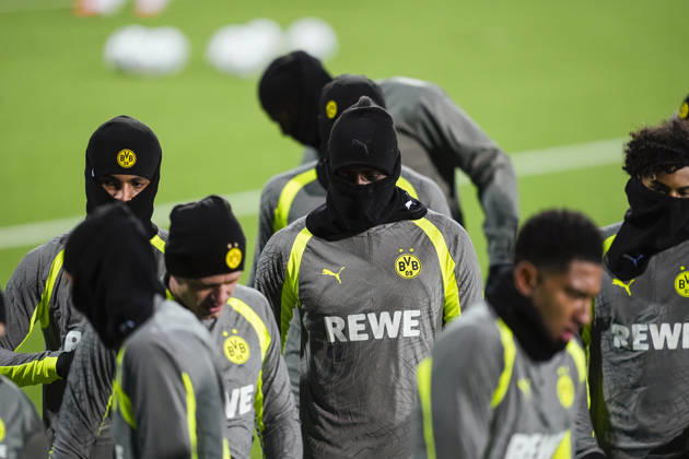 Soccer, Champions League 2026–2027, Bodo Glimt, Borussia Dortmund, Bodo, October 13, 2026: Borussia Dortmund trains at Aspmyra Stadium, the day of the Champions League soccer match between Bodo Glimt and Borussia Dortmund. Photo: Terje Pedersen, NTB, Bodo, Norway. EDITORIAL USE ONLY. RESTRICTED USE FOR BETTING COMPANIES. Copyright: xTerjexPedersenx xNTBx