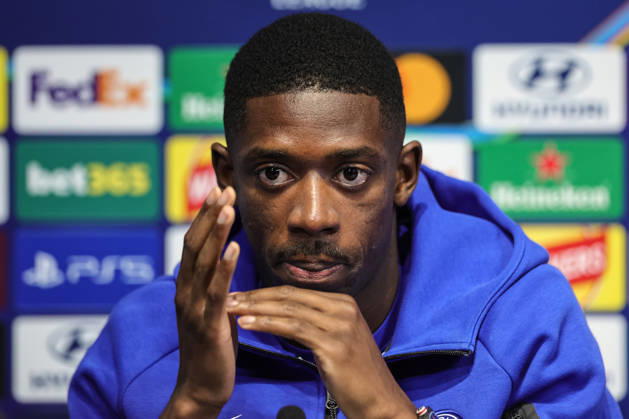 UEFA Champions League press conference, PK, Pressekonferenz and open training Matchday 2 of 8 Manchester City v Paris Saint-Germain Ousmane Dembele of Paris Saint-Germain speaks during the UEFA Champions League press conference and open training Matchday 2 of 8 Manchester City vs Paris Saint-Germain at City Football Academy, Manchester, United Kingdom on 13 October 2026 (Photo by Mark Cosgrove News Images) Manchester City Football Academy Greater Manchester United, ManU Kingdom Copyright: xMarkxCosgrove NewsxImagesx
