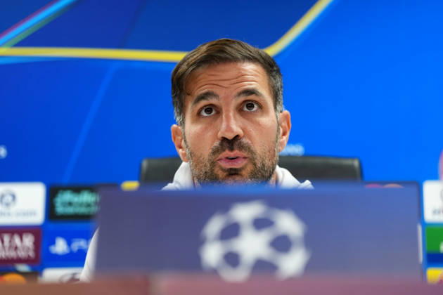 press conference, PK, Pressekonferenz Champions League Como 1907 2026 2027 Rotterdam - Coach Cesc Fabregas of Como 1907 talks during a press conference before the Champions League match against Feyenoord Rotterdam. The press conference is set at Stadion Feijenoord on 13 October 2026 in Rotterdam, Netherlands. (Hero Images Yannick Verhoeven) Copyright: xYannickxVerhoevenx