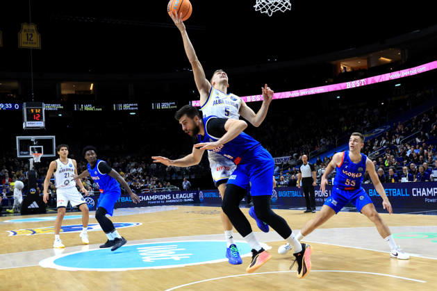 13.10.2026, Deutschland, GER, DEU, Basketball, Champions League (BCL), 1.Tag, Saison 2026 2027, Berlin, ALBA Berlin vs Igokea Sam Griesel ( ALBA Berlin 5 ), Haris Delalic ( Igokea 9 ) nordphoto GmbH Engler Berlin Uber-Arena Berlin Deutschland Copyright: xNordphotox xEnglerx