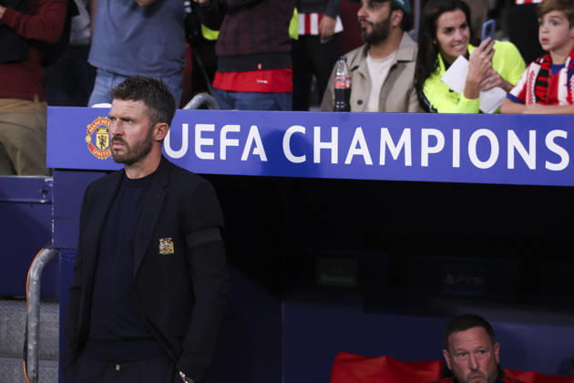 Atletico de Madrid v Manchester United, ManU - UEFA Champions League 2026 27 October 13, 2026, Riyadh Air Metropolitano Stadium, Madrid, Spain: Michael Carrick coach of Manchester United sees the field during UEFA Champions League 2026 27 football match between Atletico de Madrid and Manchester United at Riyadh Air Metropolitano Stadium on October 13, 2026, in Madrid, Spain. Madrid Riyadh Air Metropolitano Stadium Madrid Spain Copyright: xAlejandroxMatiasxAcostax