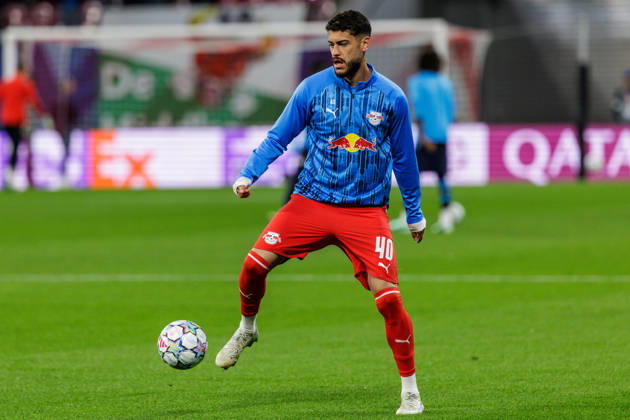 13.10.2026, GER, Fussball, Herren, UEFA Chempionsleague 2026 2027, RB Leipzig vs. PSV Eindhoven RÃ mulo Cardoso Romulo Cardoso (RB Leipzig 40) bei der Erwärmung Leipzig Red Bull Arena Sachsen Deutschland Copyright: xNordphoto Trienitzx