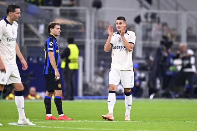 Inter Milan v Club Brugge - UEFA Champions League MILAN, ITALY - OCTOBER 13 : Tresoldi Nicolo forward of Club Brugge celebrating scoring a goal during the UEFA Champions League 2026 27 League Phase matchday 2 match between Inter Milan and Club Brugge on October 13, 2026 in Milan, Italy, 13 10 2026 Milan Italy  Copyright: xTomasxSiskx