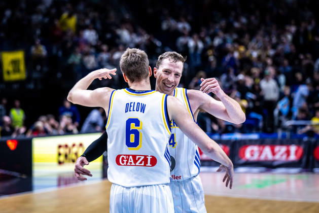 Basketball Berlin 13.10.2026 Saison 2026 2027 FIBA BCL Regular Season Group G Basketball Championsleague Alba Berlin - Igokea m:tel Aleksandrovac Justin Bean (Alba Berlin, No.34) Malte Delow (Alba Berlin, No.06)