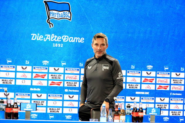 14.10.2026, DEU GER, Fussball , 2.Fussballbundesliga, Saison 2026 2027, Sportforum, Hertha BSC, Pressekonferenz Cheftrainer Stefan Leitl ( Hertha BSC Berlin ) 2. Liga: DFB DFL regulations prohibit any use of photographs as image sequences and or quasi-video) nordphoto GmbH Engler Berlin Sportforum Berlin Deutschland Copyright: xNordphotox xEnglerx
