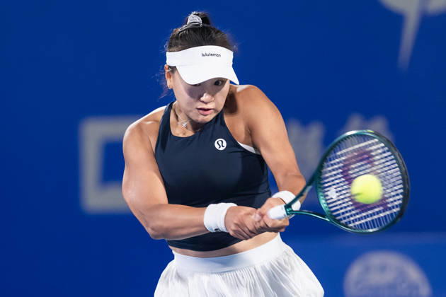 October 14, 2026, Wuhan, Hubei, China: Hanyu Guo of China plays against Katie Volynets of USA ( not in view) during the Wuhan Open final match at the Optics Valley International Tennis Center. Hanyu Guo defeated Katie Volynets with a score of 6-4, 4-6, 7-6. Wuhan China - ZUMAs197 20261014_aaa_s197_113 Copyright: xRenxYongx