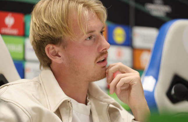 AFC Ajax press conference, PK, Pressekonferenz Julian Brandt of AFC Ajax holds a press conference ahead of the UEFA Conference League league phase match against HNK Hajduk Split in Split, Croatia, on October 14, 2026.  IvoxCagalj PIXSELL