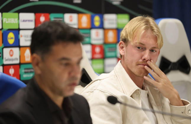 AFC Ajax press conference, PK, Pressekonferenz Julian Brandt of AFC Ajax holds a press conference ahead of the UEFA Conference League league phase match against HNK Hajduk Split in Split, Croatia, on October 14, 2026.  IvoxCagalj PIXSELL