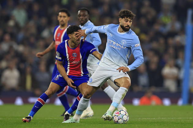 Manchester City v Paris Saint-Germain, Champions League Josko Gvardiol (24) of Manchester City turns with the ball during the Champions League match between Manchester City and Paris Saint-Germain at the Etihad Stadium, Manchester, UK on 14 October 2026. Manchester Etihad Stadium Manchester UK Editorial use only , Copyright: xConorxMolloyx PSI-25002-0017