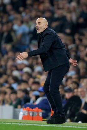 Manchester City v Paris Saint-Germain - UEFA Champions League 2026 27 League Phase MD2 Enzo Maresca, Manager of Manchester City reacts on the side line during the UEFA Champions League 2026 27 League Phase MD2 match between Manchester City and Paris Saint-Germain at City of Manchester Stadium on October 14, 2026 in Manchester, England. Manchester City of Manchester Stadium England United Kingdom Copyright: xAllstarxPicturexLibraryxLtdx