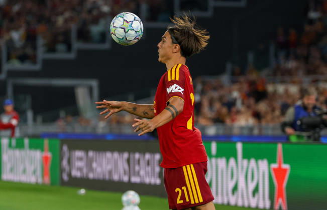 Europa Champions League 2026 27 between Roma vs Real Madrid Paulo Dybala of AS Roma during the Champions League football match between AS Roma and FC Real Madrid at the Stadio Olimpico in Rome on October 14, 2026 Pictured: Roma stadio Olimpico Roma Italy Copyright: xFABIOxSASSOxFabioxSassox Roma Real Madrid2026_10_14Fabio Sasso7491