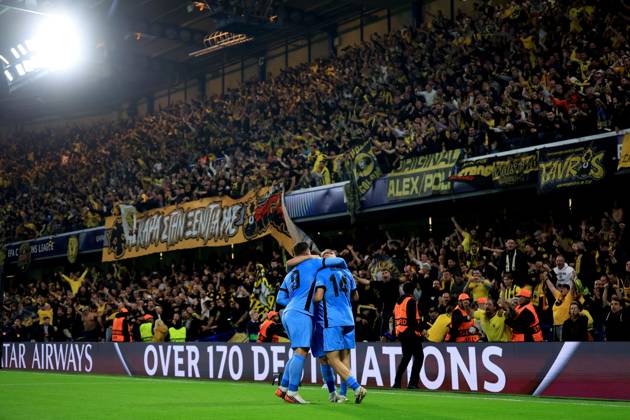 Lovro Majer of AEK Athens celebrates scoring their side s first goal of the game Shakhtar Donetsk v AEK, UEFA Champions League, Football, Stamford Bridge, London, UK - 14 Oct 2026London Stamford Bridge United Kingdom  Copyright: xGeorgexTewkesbury Shutterstockx 17215606bo
