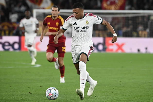 AS Roma v Real Madrid - UEFA Champions League ROME, ITALY, OCTOBER 14: Real Madrid s Kylian Mbappe controls the ball during the League phase of the UEFA Champions League football match between Roma and Real Madrid at the Olympic Stadium in Rome, Italy, on October 14, 2026. Isabella Bonotto Anadolu Rome Italy. Editorial use only. Please get in touch for any other usage.  Copyright: x2026xAnadoluxIsabellaxBonottox