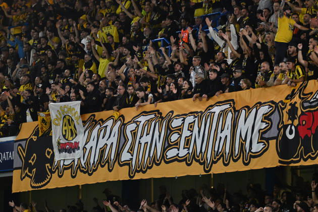 LONDON, ENGLAND - OCTOBER 14: AEK fans during the UEFA Champions League 2026 27 League Phase MD2 match between FC Shakhtar Donetsk and AEK Athens at Stamford Bridge on October 14, 2026 in London, England. (Photo by Yaroslav Dunka Sports Press Photo) Copyright: xYaroslavxDunkax xSPPx Sportspressphoto_SPR255881
