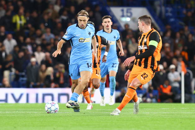 UEFA Champions League - Shakhtar Donetsk vs AEK Athens FC - Lovro Majer of AEK Athens FC in action during the UEFA Champions League League phase Matchday 2 soccer match between Shakhtar Donetsk vs AEK Athens FC in Stamford Bridge, London, UK, on 13 October 2026. IMAGO ONE INCH PRODUCTIONS LONDON UK Copyright: xONExINCHxPRODUCTIONSx 7122973