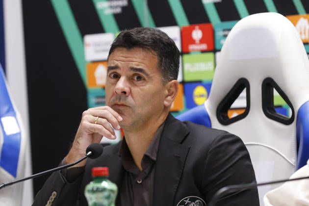 Croatia, Split, 14.10.2026. Poljud Stadium. AFC Ajax press conference, PK, Pressekonferenz ahead of tomorrow s UEFA Conference League Matchday 1 game against Hajduk. In the photo: Coach Miguel Angel Sanchez Munoz. Photo: Nikola Brboleza CROPIX Split CROATIA Copyright: xxNikolaxBrbolezax ajax_press17-141026