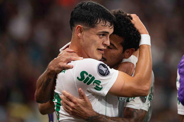 RIO DE JANEIRO, BRAZIL - OCTOBER 14: Ramón Sosa of Palmeiras celebrates after the team s second goal during a Copa CONMEBOL Libertadores semi-final first leg match between Fluminense and Palmeiras at Maracana Stadium on October 14, 2026 in Rio de Janeiro, Brazil (Photo by Riquelve Nata Sports Press Photo SPP) Copyright: xSportsxPressxPhotox Sportspressphoto_SPR256775