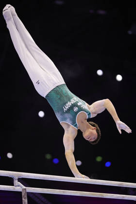 Radomyr Stelmakh, GER, during podiumtraining at 2026 Worlds in Rotterdam; 15 10 2026;