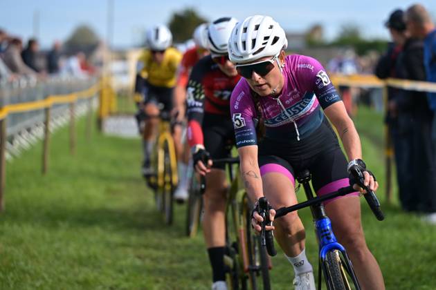 Netherlands Denise Betsema pictured in action during the women elite race of the Kermiscross cyclocross cycling event, on Thursday 15 October 2026, in Ardooie. DAVIDxPINTENS  x189889535x