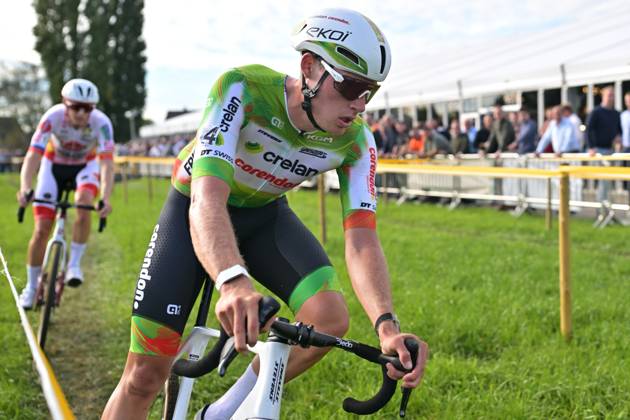 Belgium s Joran Wyseure pictured in action during the men elite race of the Kermiscross cyclocross cycling event, on Thursday 15 October 2026, in Ardooie. DAVIDxPINTENS  x189896144x