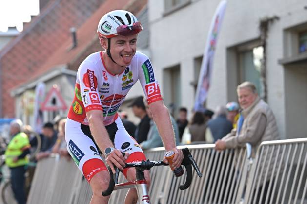 Belgium s Gerben Kuypers celebrates after winning the men elite race of the Kermiscross cyclocross cycling event, on Thursday 15 October 2026, in Ardooie. DAVIDxPINTENS  x189899200x