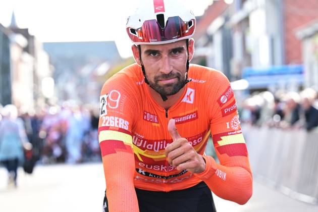 Spain s Felipe Orts crosses the finish line of the men elite race of the Kermiscross cyclocross cycling event, on Thursday 15 October 2026, in Ardooie. DAVIDxPINTENS  x189899398x