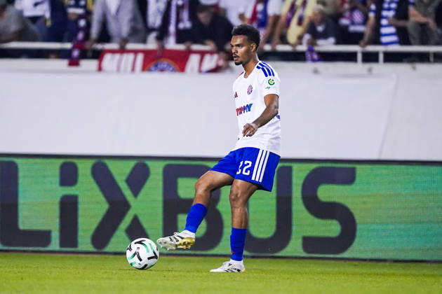 Fussball: Kroatien: UEFA Conference League 2026 2027 - 1. Runde, 15.10.2026 - HNK Hajduk Split vs. AFC Ajax Amsterdam - Stadion Poljud (Split, Kroatien); Mathieu Acapandie (Hajduk Split) Copyright: xLUKAxKOLANOVICx