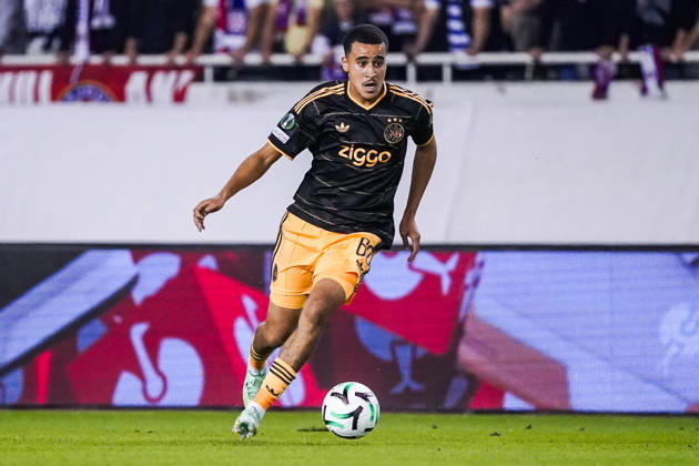 Fussball: Kroatien: UEFA Conference League 2026 2027 - 1. Runde, 15.10.2026 - HNK Hajduk Split vs. AFC Ajax Amsterdam - Stadion Poljud (Split, Kroatien); Abdellah Ouazane (AFC Ajax) Copyright: xLUKAxKOLANOVICx