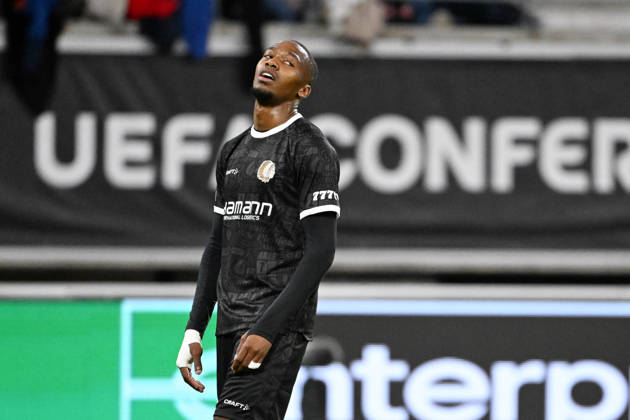261015 AA Gent vs Aarhus Michel-Ange Balikwisha of KAA Gent looks dejected during Matchday 2 in the 2026-2027 Uefa Conference League season - league phase between AA Gent and AGF Aarhus on October 15 , 2026 in Gent, Belgium. (Photo by Maarten Straetemans Isosport) Gent Belgium  Copyright: xMaartenxStraetemansx GENT-AARHUS_20261015_031