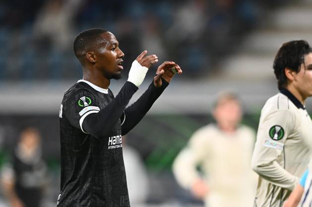 KAA Gent v AGF Aarhus - UEFA Conference League GENT, BELGIUM - OCTOBER 15 : Balikwisha Michel-Ange forward of KAA Gent shows dejection after missing an opportunity during the UEFA Conference League 2026 27 League Phase matchday 1 match between KAA Gent and AGF Aarhus on October 15, 2026 in Gent, Belgium, 15 10 2026 Gent Belgium  Copyright: xGvgx
