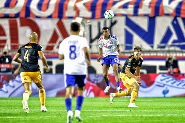SPLIT, 15 10-2026, Poljud Stadium , season 2026 2027 , UEFA Conference League Football . Match between Hajduk Split and Ajax. Picture shows Ajax Jofre Torrents and Hajduk Split Dalisson De Almeida Leite Hajduk Split - Ajax  x208448959x Copyright: