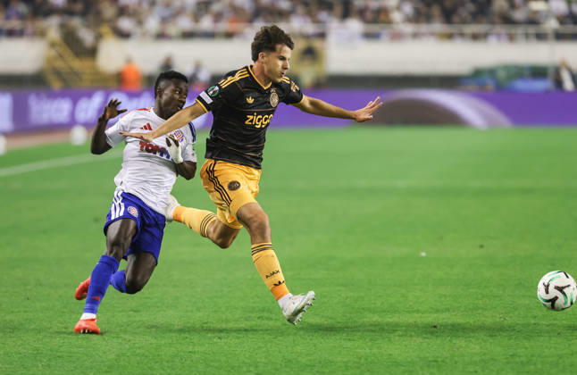 UEFA Conference League HNK Hajduk Split v AFC Ajax Abdoulie Sanyang Bamba of Hajduk in action against Jofre Torrents of Ajax during the UEFA Conference League 2026 27 League Phase MD1 match between HNK Hajduk Split and AFC Ajax at Stadion Poljud on October 15, 2026 in Split, Croatia.  IvoxCagalj PIXSELL