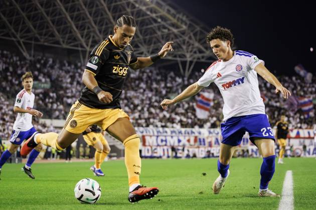SPLIT - (lr) Thilo Kehrer of Ajax and Marin Soticek of Hajduk Split during the Conference League match between Hajduk Split and Ajax at Stadion Poljud on 15 October 2026 in Split, Croatia. SONNY LENSEN ANP xVIxANPxSportx xxANPxIVx 572542510 originalFilename: 572542510.jpg