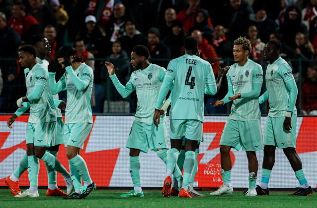 CSKA vs AS Monaco - UEFA Conference League SOFIA, BULGARIA-OCTOBER 15: Players of AS Monaco celebrate goal for 0-1 during the UEFA Conference League - League Phase, Matchday 1 between teams of CSKA and AS Monaco at Vasil Levski National Stadium in Sofia, Bulgaria, 15 October 2026. Borislav Troshev Anadolu Sofia Bulgaria. Editorial use only. Please get in touch for any other usage.  Copyright: x2026xAnadoluxBorislavxTroshevx