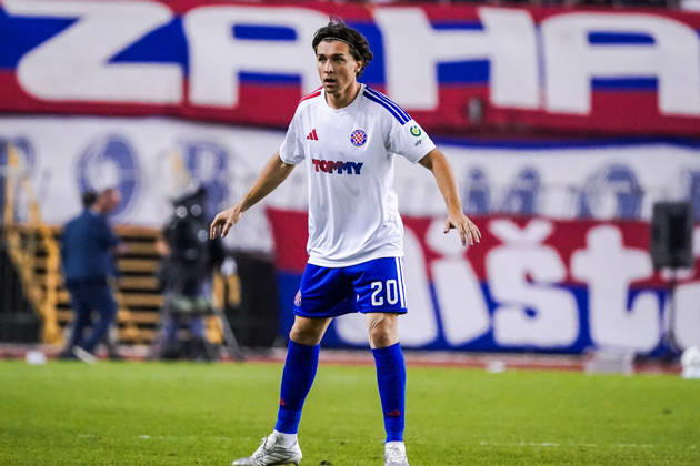 Fussball: Kroatien: UEFA Conference League 2026 2027 - 1. Runde, 15.10.2026 - HNK Hajduk Split vs. AFC Ajax Amsterdam - Stadion Poljud (Split, Kroatien); Alberto Del Moral (Hajduk Split) Copyright: xLUKAxKOLANOVICx