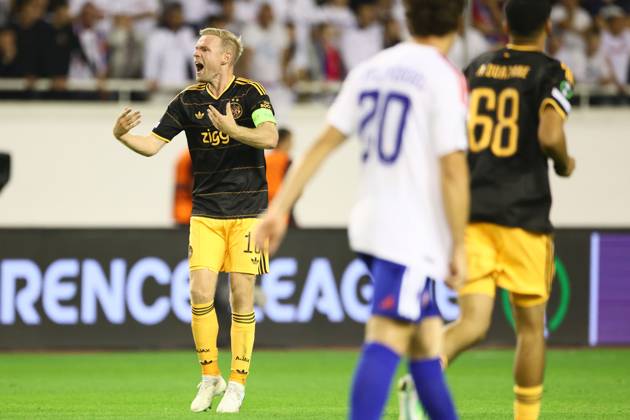 SPLIT, 15 10-2026, Poljud Stadium , season 2026 2027 , UEFA Conference League Football . Match between Hajduk Split and Ajax. Picture shows Ajax Davy Klaassen scores the 1-1 Hajduk Split - Ajax  x208449937x Copyright: