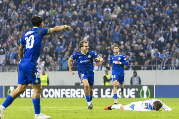 15 october 2026, UEFA Conference League 2026, League phase, Matchday 1 Universitatea Craiova vs Getafe, Ion Oblemenco Stadium, Craiova,Romania Getafe players celewbrate te equilizer