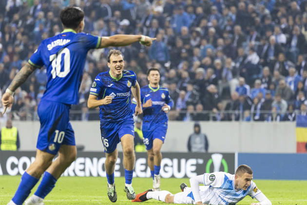 15 october 2026, UEFA Conference League 2026, League phase, Matchday 1 Universitatea Craiova vs Getafe, Ion Oblemenco Stadium, Craiova,Romania Getafe players scores his side first goal of the match