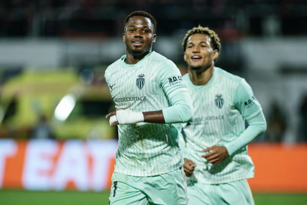 IPA89726351 - Monaco s Ansu Fati and Paris Brunner celebrate after scoring during the UEFA Conference League match between PFC CSKA and AS Monaco at Vasil Levski National Stadium in Sofia, Bulgaria, on October 15, 2026  Copyright: xIvanxSxIvanov IPAxSportx xx IPA89726351 IPA89726351