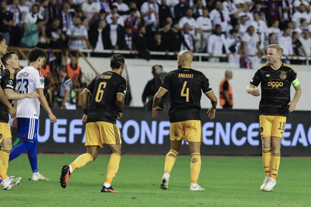 UEFA Conference League HNK Hajduk Split v AFC Ajax Davy Klaassen of Ajax celebratea s agoal with his teammates during the UEFA Conference League 2026 27 League Phase MD1 match between HNK Hajduk Split and AFC Ajax at Stadion Poljud on October 15, 2026 in Split, Croatia.  IvoxCagalj PIXSELL