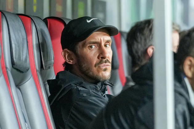 Julian Schuster (SC Freiburg, Trainer) auf der Bank , Deutschland, Fussball, UEFA Conference League, 1. Spieltag, Ligaphase , 2026 2027, SC Freiburg vs. FK Jablonec, 15.10.2026, Europa-Park Stadion, Freiburg Freiburg Europa-Park Stadion Baden-Württemberg Deutschland Copyright: xArnexAmbergx