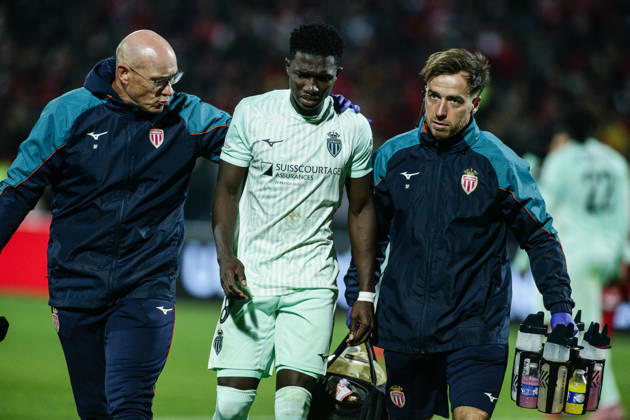 IPA89727180 - Monaco s Lamine Camara is forced to leave the game due to injury during the UEFA Conference League match between PFC CSKA and AS Monaco at Vasil Levski National Stadium in Sofia, Bulgaria, on October 15, 2026  Copyright: xIvanxSxIvanov IPAxSportx xx IPA89727180 IPA89727180