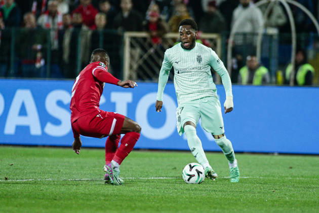 SOCCER - UEFA Conference League - CSKA vs. AS Monaco Photo by IPA ABACAPRESS.COM89726354 - Monaco s Stanis Idumbo in action during the UEFA Conference League match between PFC CSKA and AS Monaco at Vasil Levski National Stadium in Sofia, Bulgaria, on October 15, 2026 Sofia Bulgaria  Copyright: xIPAxSport ABACAx