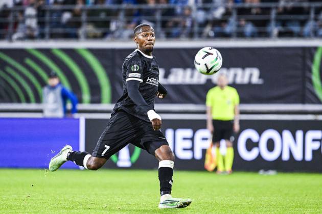 Gent s Michel-Ange Sumai Balikwisha pictured in action during a soccer game between Belgian KAA Gent and Danish Aarhus GF, Thursday 15 October 2026 in Gent, the opening match of the UEFA Conference League league phase. TOMxGOYVAERT  x189919613x