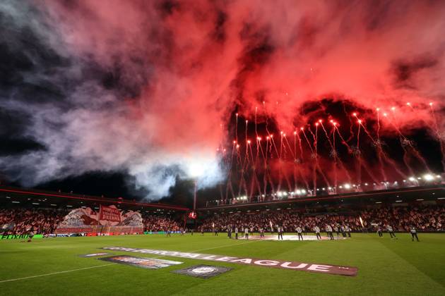 Fireworks ahead of kick off Bournemouth v Sturm Graz, UEFA Europa League, Football, Vitality Stadium, Bournemouth, UK - 15 Oct 2026Bournemouth Vitality Stadium United Kingdom  Copyright: xKieranxMcManus Shutterstockx 17218449h