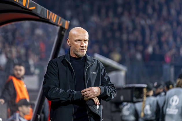 NIJMEGEN - NEC Nijmegen coach Dick Schreuder during the UEFA Europa League match between N.E.C. and Levski Sofia at Stadion De Goffert on 15 October 2026 in Nijmegen, Nederland. (Photo by DeFodi Images) -