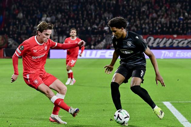 ENSCHEDE , 15Ã10-2026 , Stadium Grolsch Veste , season 2026 2027 , UEFA Conference League football , match between FC Twente and FC Thun , picture shows FC Twente player Daan Rots Twente - Thun  x208453813x Copyright: