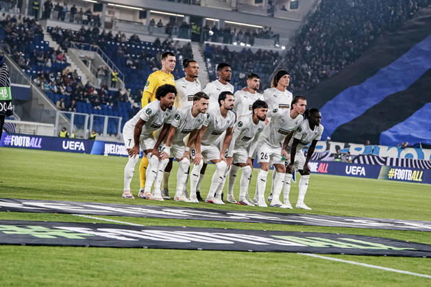 BERGAMO, ITALY - OCTOBER 15: Pavos FC team picture during the UEFA Conference League 2026 27 league phase football match between Atalanta BC and Pafos FC at Stadio di Bergamo on October 15, 2026 in Bergamo, Italy Copyright: xLucaxTaddeox