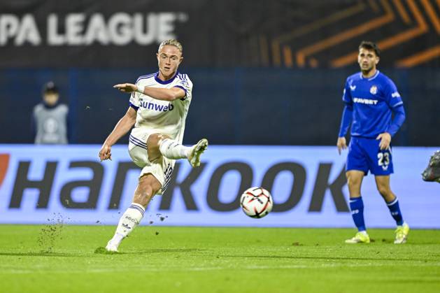 GNK Dinamo v RSC Anderlecht - UEFA Europa League ZAGREB, CROATIA - OCTOBER 15 : Aasgaard Thelonious midfielder of RSC Anderlecht in action during the UEFA Europa League 2026 27 League Phase matchday 2 match between GNK Dinamo and RSC Anderlecht on October 15, 2026 in Zagreb, Croatia, 15 10 2026 Zagreb Croatia  Copyright: xNicoxVereeckenx