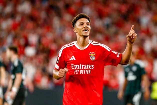 LISBON, PORTUGAL - OCTOBER 15: Alexander Bah defender of Benfica celebrates after scoring the team s second goal during the UEFA Europa League 2026 27 League Phase MD2 match between SL Benfica and Celtic FC at Estadio do SL Benfica on October 15, 2026 in Lisbon, Portugal (Photo by Valter Gouveia Sports Press Photo SPP) Copyright: xSportsxPressxPhotox Sportspressphoto_SPR257188